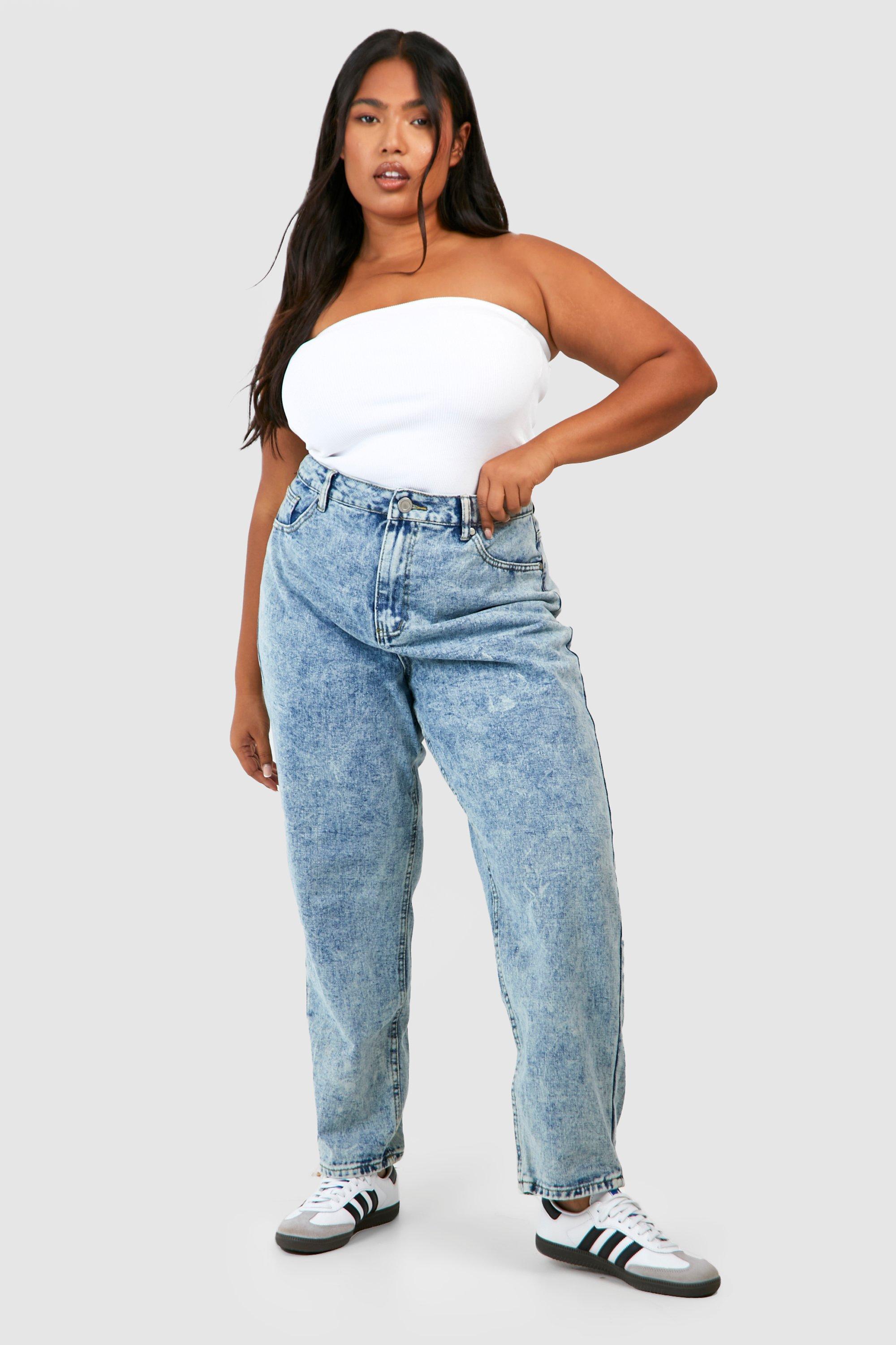 Acid wash mom store jeans